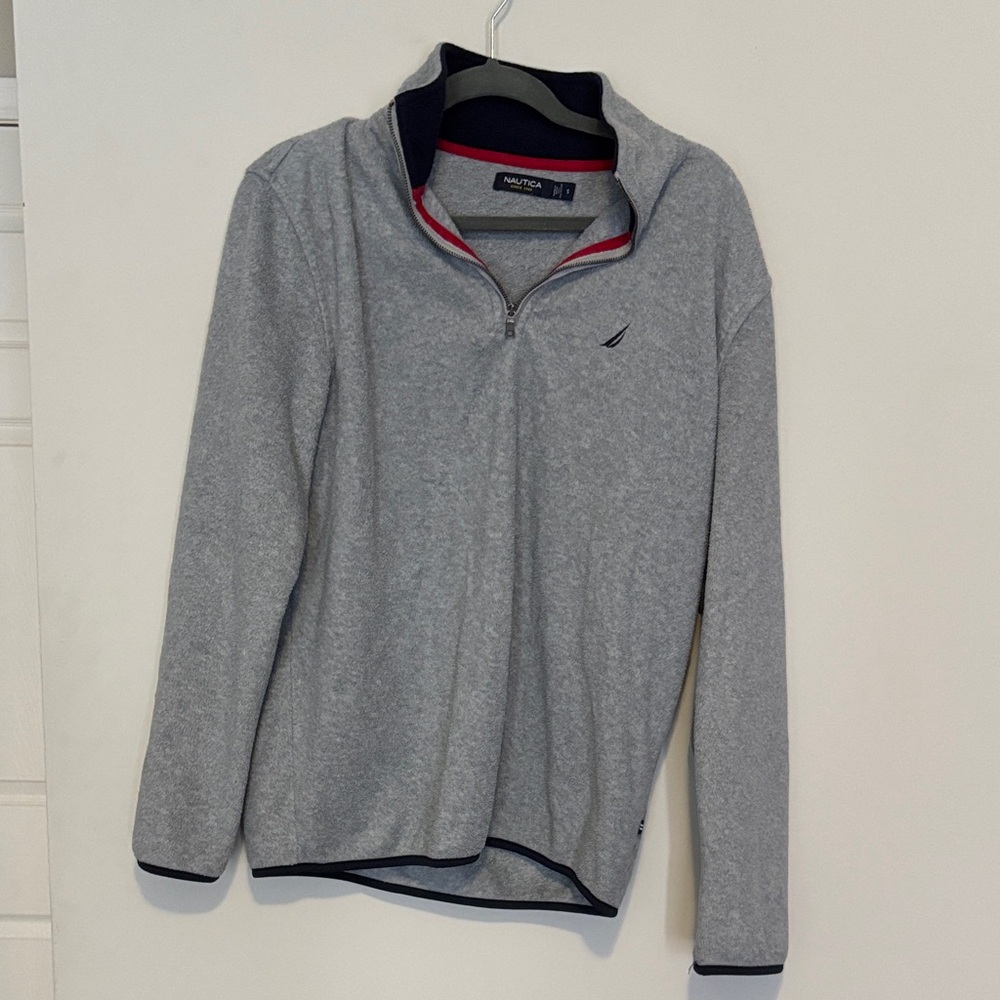 Nautica Men's Heather Gray Zip-Up Sweater